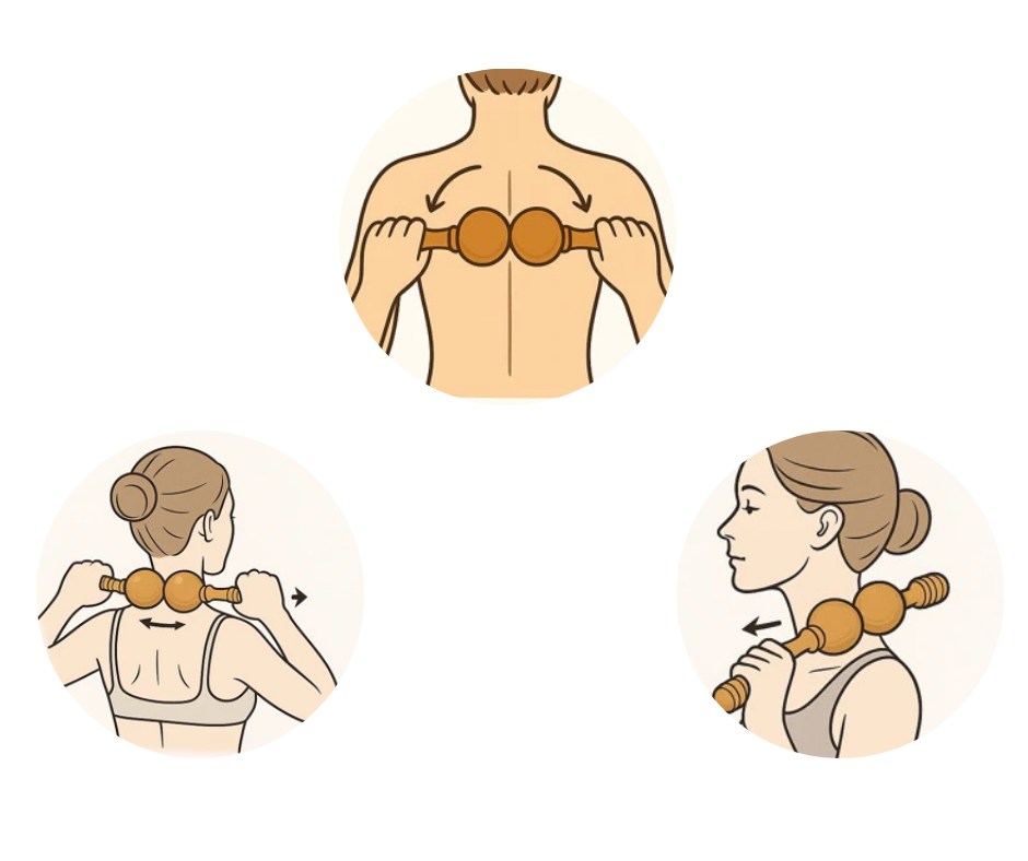 3-Ball Wooden Body Massager